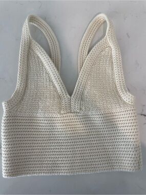 KULE Cream Crochet Knit Bralette
